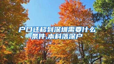 户口迁移到深圳需要什么条件,本科落深户