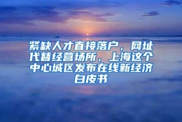 紧缺人才直接落户，网址代替经营场所，上海这个中心城区发布在线新经济白皮书