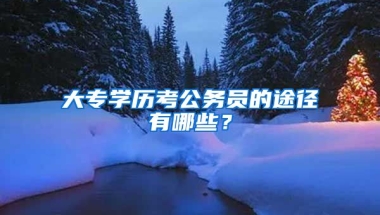 大专学历考公务员的途径有哪些？