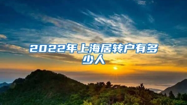 2022年上海居转户有多少人