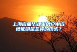 上海应届毕业生落户中成绩证明是怎样的形式？