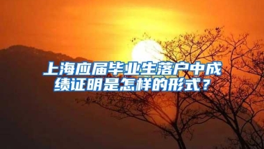 上海应届毕业生落户中成绩证明是怎样的形式？