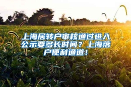 上海居转户审核通过进入公示要多长时间？上海落户便利通道！