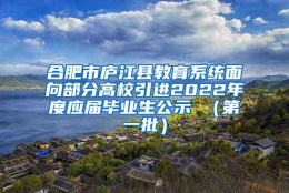 合肥市庐江县教育系统面向部分高校引进2022年度应届毕业生公示 （第一批）