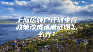 上海居转户计划生育政策改成承诺证明怎么弄？