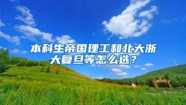 本科生帝国理工和北大浙大复旦等怎么选？