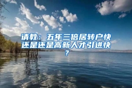 请教：五年三倍居转户快还是还是高新人才引进快？