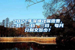 2022年深圳社保缴费，一档、二档、三档，每月分别交多少？