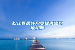 松江区居转户要提供离职证明吗