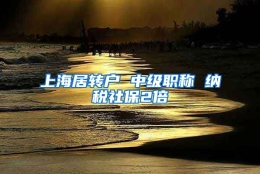 上海居转户 中级职称 纳税社保2倍