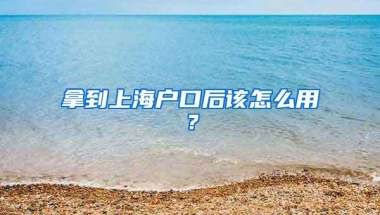 拿到上海户口后该怎么用？