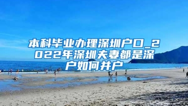 本科毕业办理深圳户口_2022年深圳夫妻都是深户如何并户