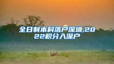 全日制本科落户深圳,2022积分入深户