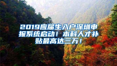 2019应届生入户深圳申报系统启动！本科人才补贴最高达三万！