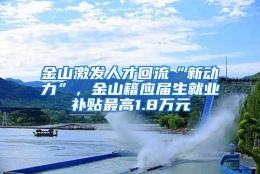 金山激发人才回流“新动力”，金山籍应届生就业补贴最高1.8万元