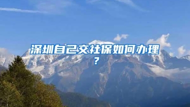 深圳自己交社保如何办理？