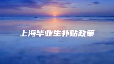 上海毕业生补贴政策