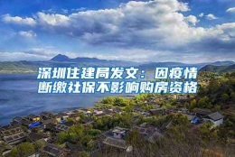 深圳住建局发文：因疫情断缴社保不影响购房资格