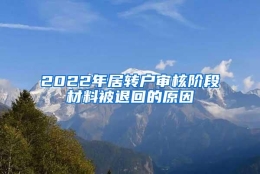 2022年居转户审核阶段材料被退回的原因