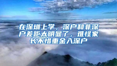 在深圳上学，深户和非深户差距太明显了，难怪家长不惜重金入深户