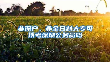 非深户，非全日制大专可以考深圳公务员吗