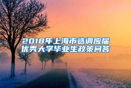 2018年上海市选调应届优秀大学毕业生政策问答