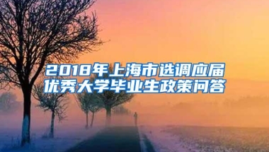 2018年上海市选调应届优秀大学毕业生政策问答