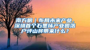 南方眼｜布局未来产业，深圳首个石墨烯产业园落户坪山将带来什么？