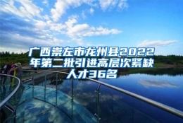 广西崇左市龙州县2022年第二批引进高层次紧缺人才36名