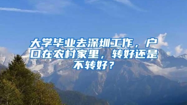 大学毕业去深圳工作，户口在农村家里，转好还是不转好？