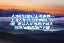 人才引进落户上海条件 上海人才引进计划落户政策 哪些人才培养计划人选可以申请落户上海