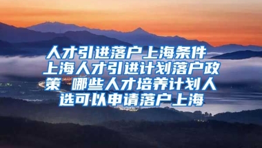 人才引进落户上海条件 上海人才引进计划落户政策 哪些人才培养计划人选可以申请落户上海