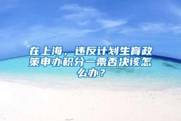 在上海，违反计划生育政策申办积分一票否决该怎么办？