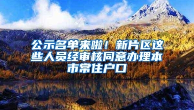 公示名单来啦！新片区这些人员经审核同意办理本市常住户口