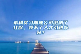 本科实习期被公司缴纳了社保，领不了人才引进补贴？