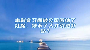 本科实习期被公司缴纳了社保，领不了人才引进补贴？