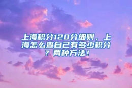 上海积分120分细则，上海怎么查自己有多少积分？两种方法！