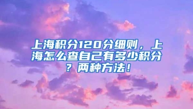 上海积分120分细则，上海怎么查自己有多少积分？两种方法！