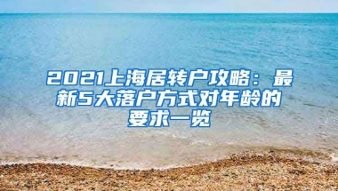 2021上海居转户攻略：最新5大落户方式对年龄的要求一览