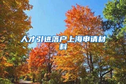 人才引进落户上海申请材料