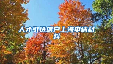 人才引进落户上海申请材料