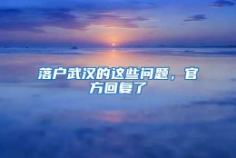 落户武汉的这些问题，官方回复了