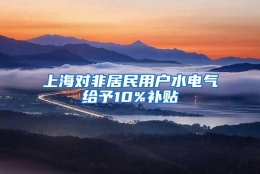 上海对非居民用户水电气给予10%补贴