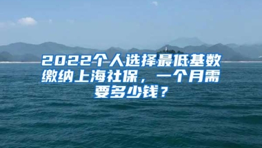 2022个人选择最低基数缴纳上海社保，一个月需要多少钱？