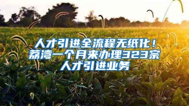 人才引进全流程无纸化！荔湾一个月来办理323宗人才引进业务