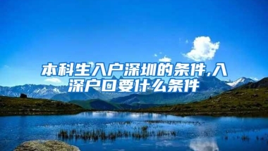 本科生入户深圳的条件,入深户口要什么条件