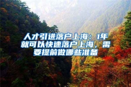 人才引进落户上海：1年就可以快速落户上海，需要提前做哪些准备