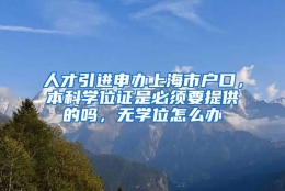 人才引进申办上海市户口，本科学位证是必须要提供的吗，无学位怎么办