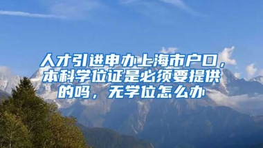 人才引进申办上海市户口，本科学位证是必须要提供的吗，无学位怎么办