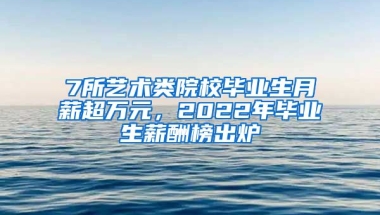 7所艺术类院校毕业生月薪超万元，2022年毕业生薪酬榜出炉